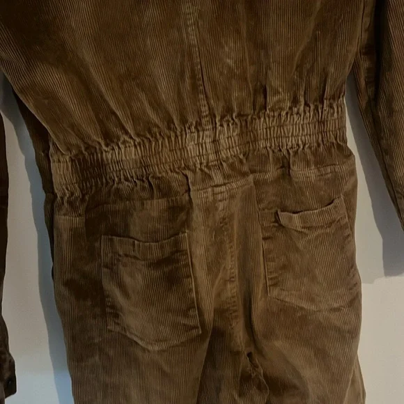 Nasty Gal size 4 broken re-cord Brown Corduroy Jumpsuit - Picture 6 of 6